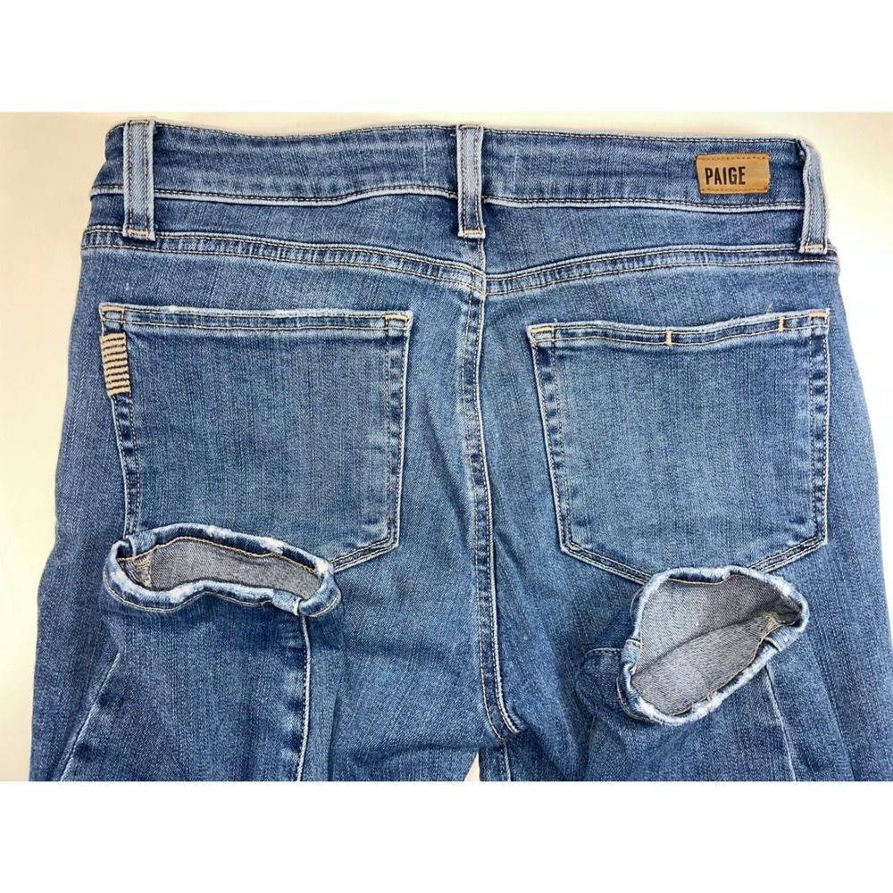 Paige Verdugo Crop Jeans W/29 Blue Bree Destructed 1948F50-046 - Picture 14 of 14